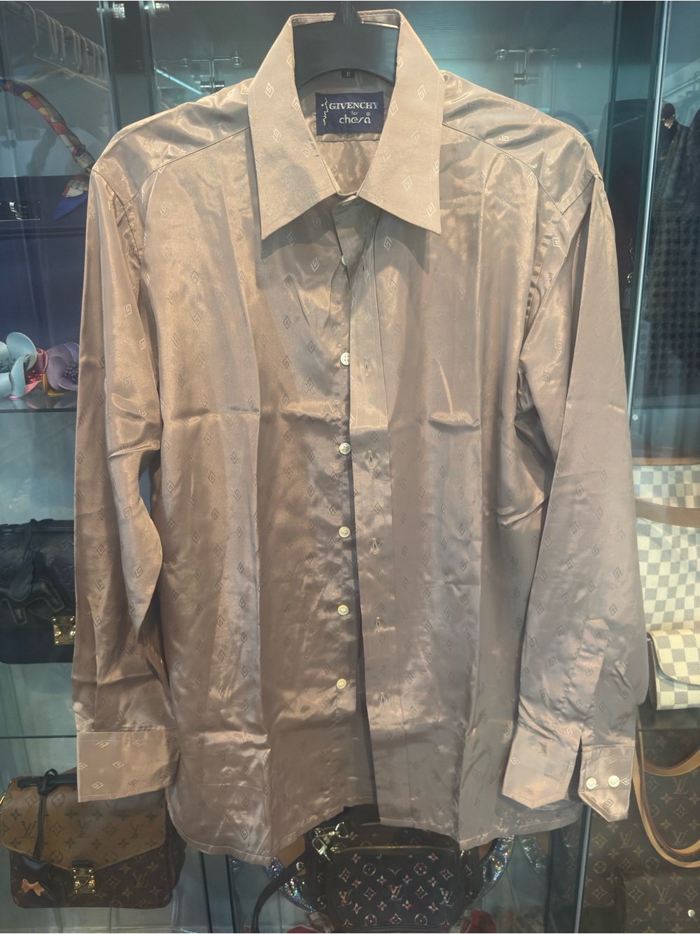 Givenchy Chesa Men's Brown Silk Dress Shirt